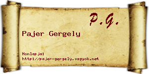 Pajer Gergely névjegykártya